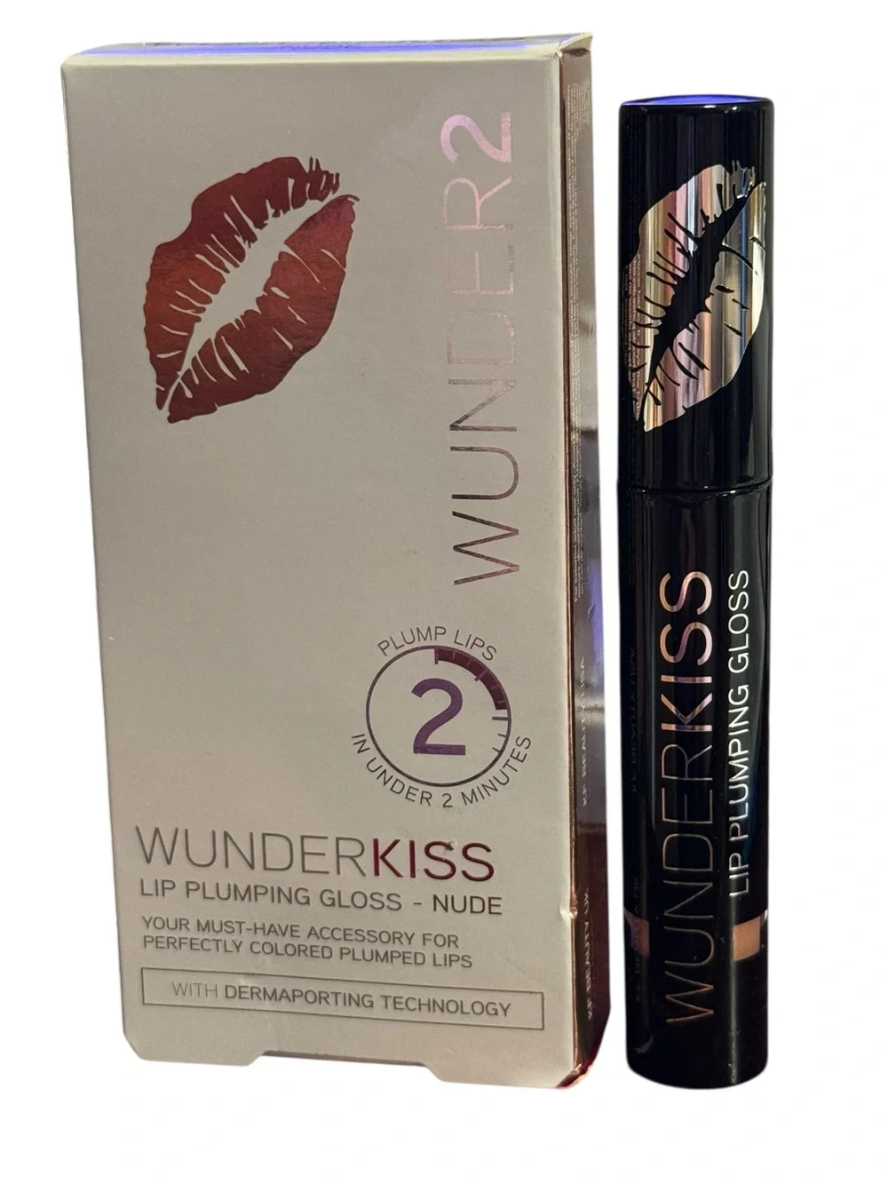 Wunder2 WunderKiss Lip Plumping Gloss Nude 4ml New In Box